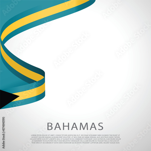 Bahamas flag ribbon Waving stock vector