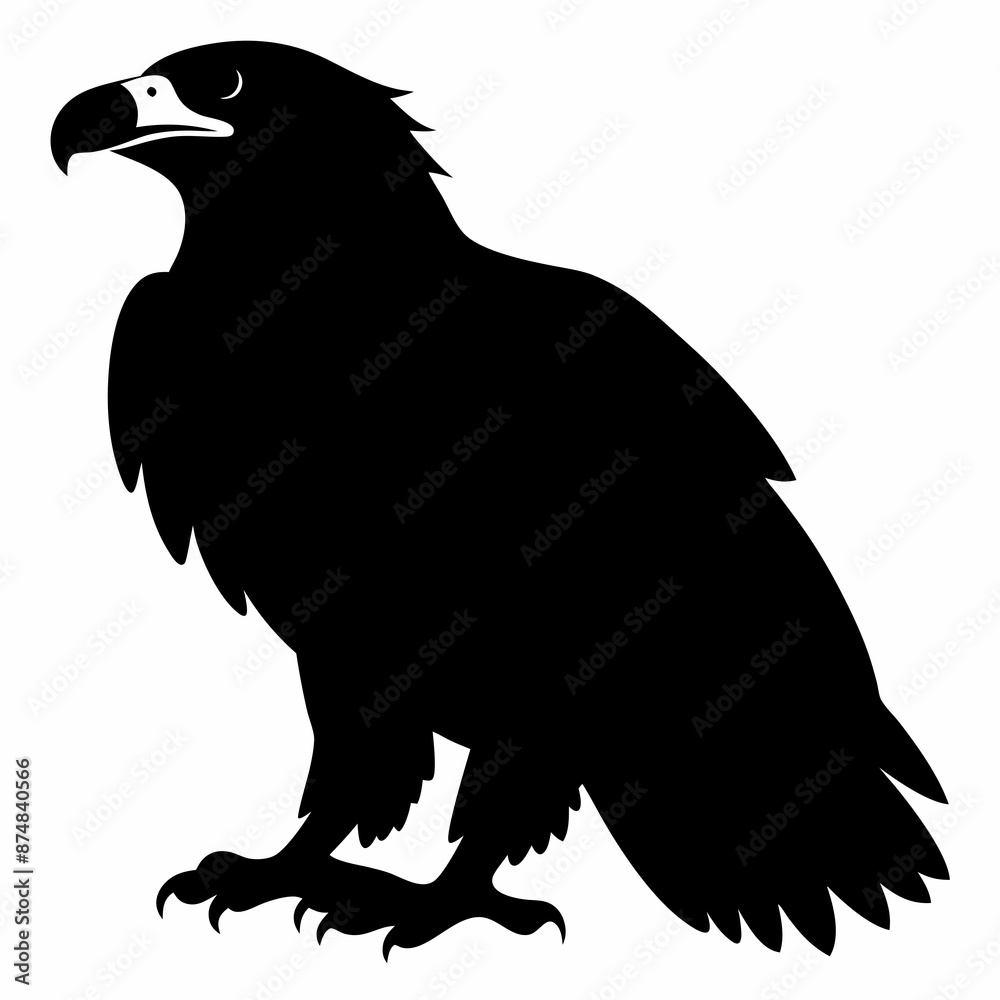Obraz premium Eagle vector illustration, Bird isolated on white, eagle silhouette, Bald Eagle vector art