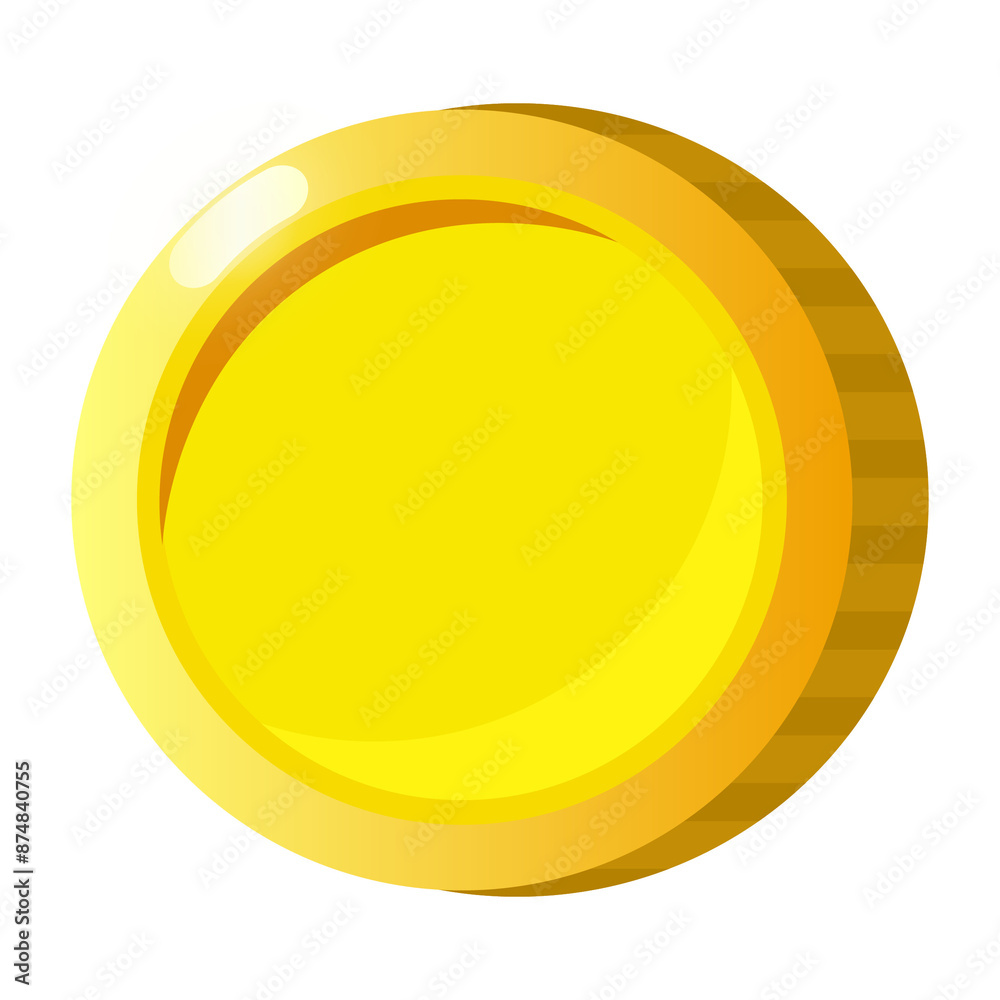 Gold money coin icon. Cartoon vector illustration for games or apps. Gold money coin icon. Cartoon vector illustration for games or apps.