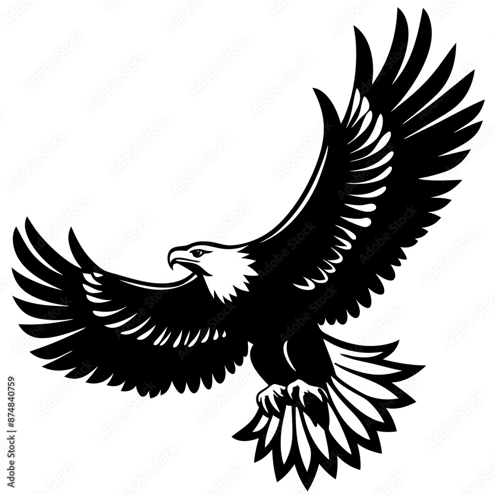 Eagle vector illustration, Bird isolated on white, eagle silhouette, Bald Eagle vector art Eagle vector illustration, Bird isolated on white, eagle silhouette, Bald Eagle vector art