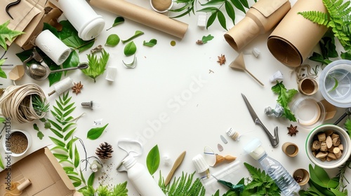 Wallpaper Mural Eco-Friendly Craft Supplies with Greenery Torontodigital.ca