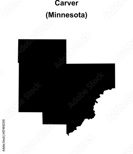 Carver County (Minnesota) blank outline map