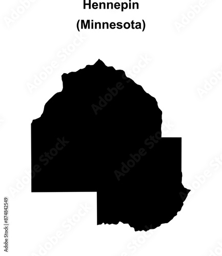 Hennepin County (Minnesota) blank outline map
