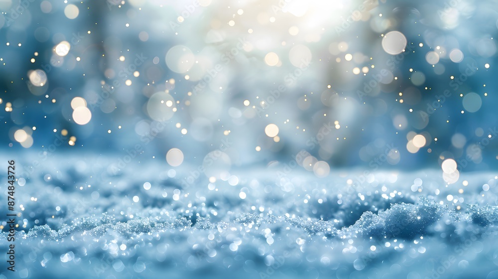 Light snow bokeh background on shiny glitter light blue snow winter for Christmas festive background. Light snow bokeh background on shiny glitter light blue snow winter for Christmas festive background.