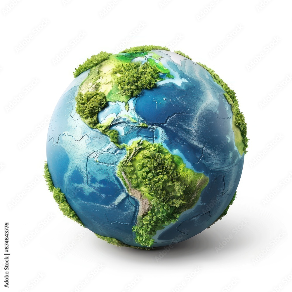 Green Earth Globe: A 3D Rendering of our Planet Green Earth Globe: A 3D Rendering of our Planet