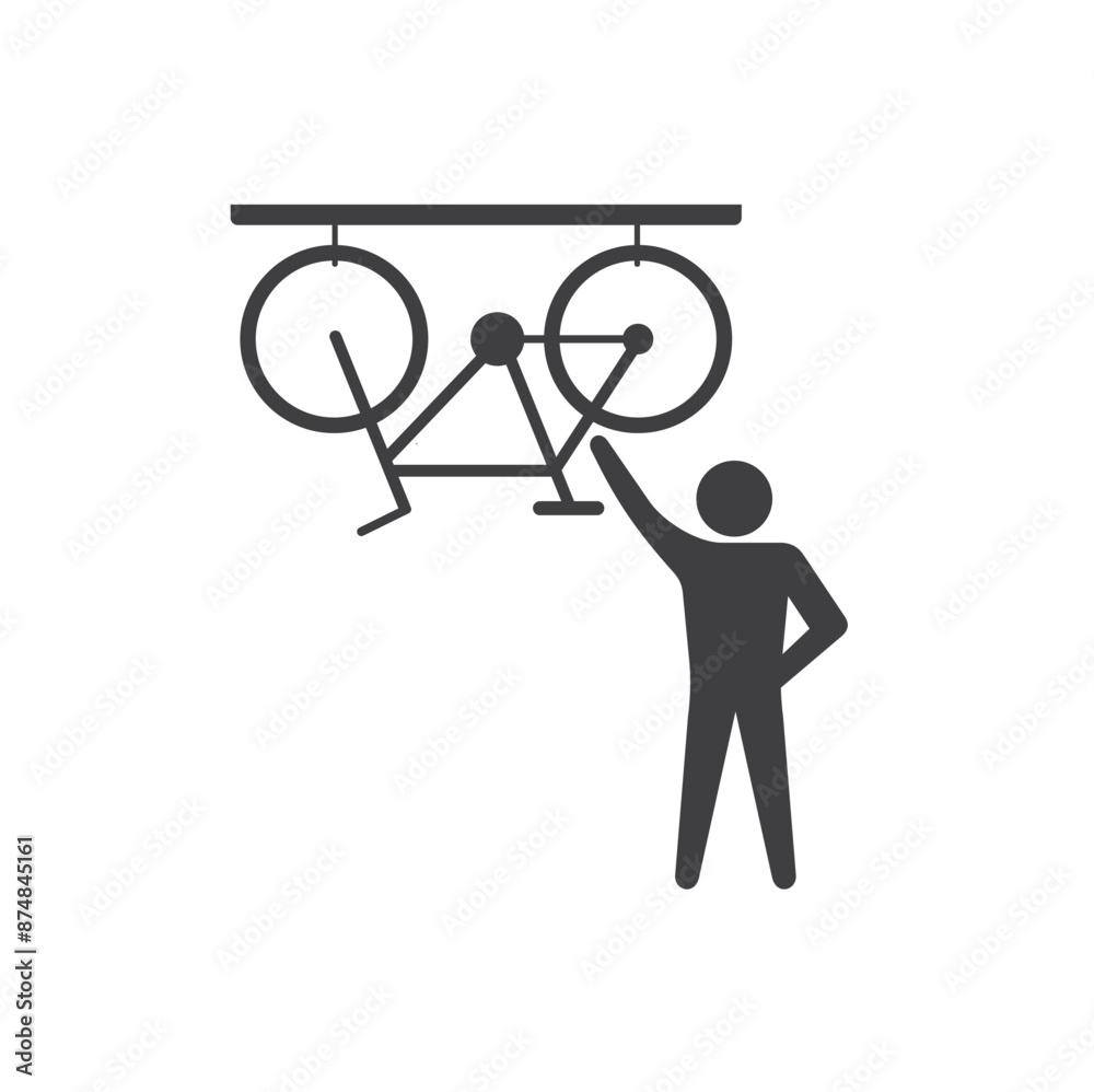 symbol of bike storage, vector art. symbol of bike storage, vector art.