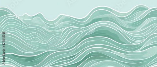 Mint jade wave pattern minimal vector illustration 094