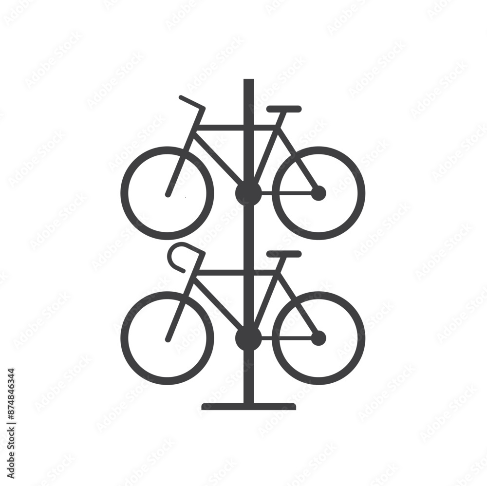 symbol of bike storage, vector art.