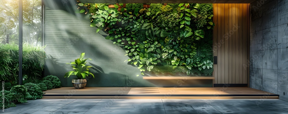 Smart Home with Biophilic Design Featuring Green Walls and Natural Materials for Enhanced Well being Smart Home with Biophilic Design Featuring Green Walls and Natural Materials for Enhanced Well being