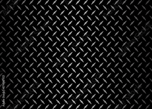 Black metal background with diamond plate texture pattern.