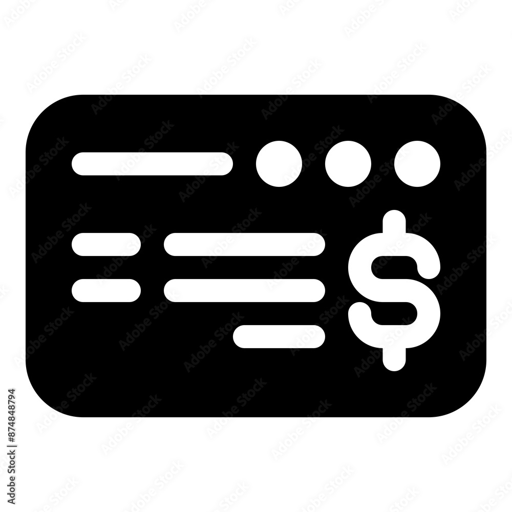 Cheque Icon for Banking and Payment Transactions Cheque Icon for Banking and Payment Transactions