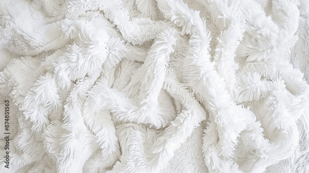 Top view of white plush towel texture Top view of white plush towel texture