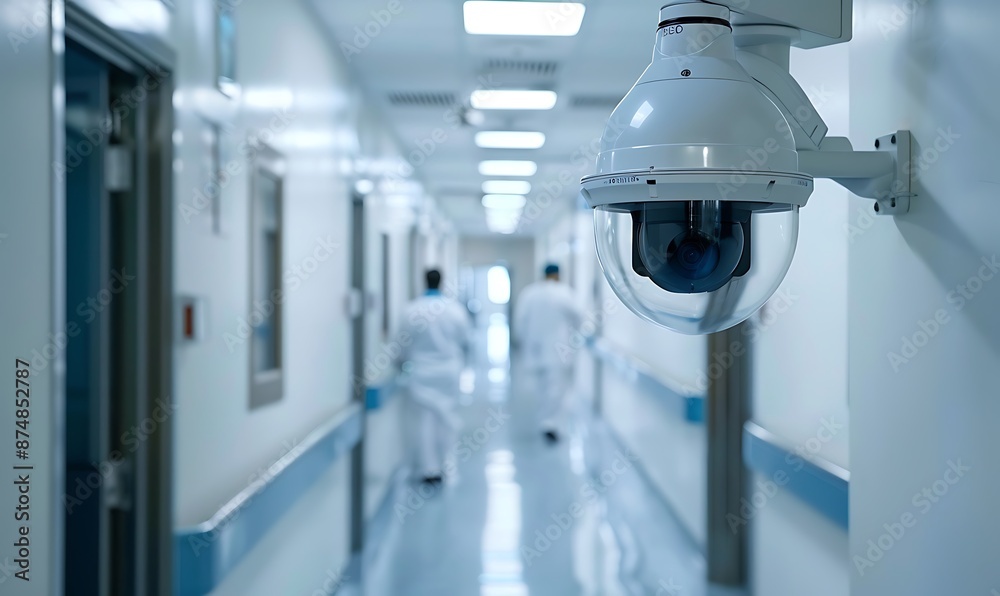 Security Camera in Hospital Corridor Security Camera in Hospital Corridor