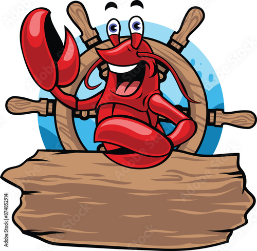 A cute lobster cartoon vector illustration without a background for the logo and icon