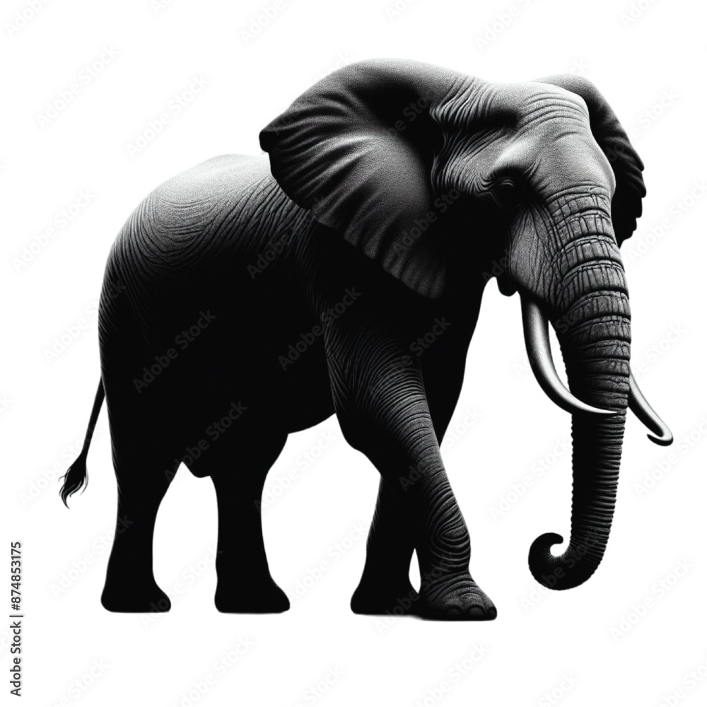 Fototapeta premium A realistic elephant silhouette