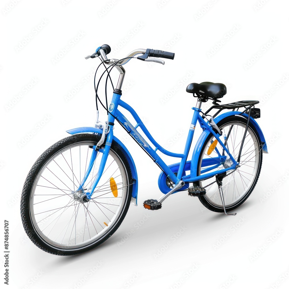 Blue Bicycle with Black Seat and Silver Handlebars Blue Bicycle with Black Seat and Silver Handlebars