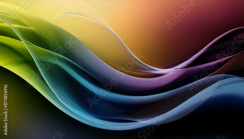 New Abstract shapes of wave light. Long exposure background photo