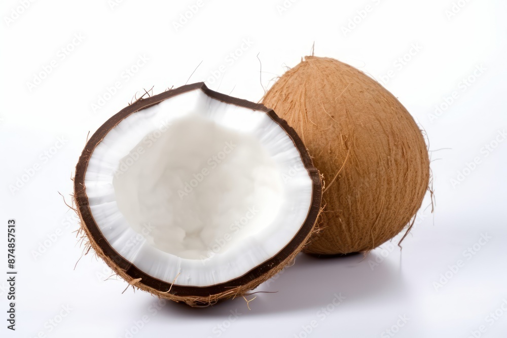 Fresh Coconuts on White Background Fresh Coconuts on White Background