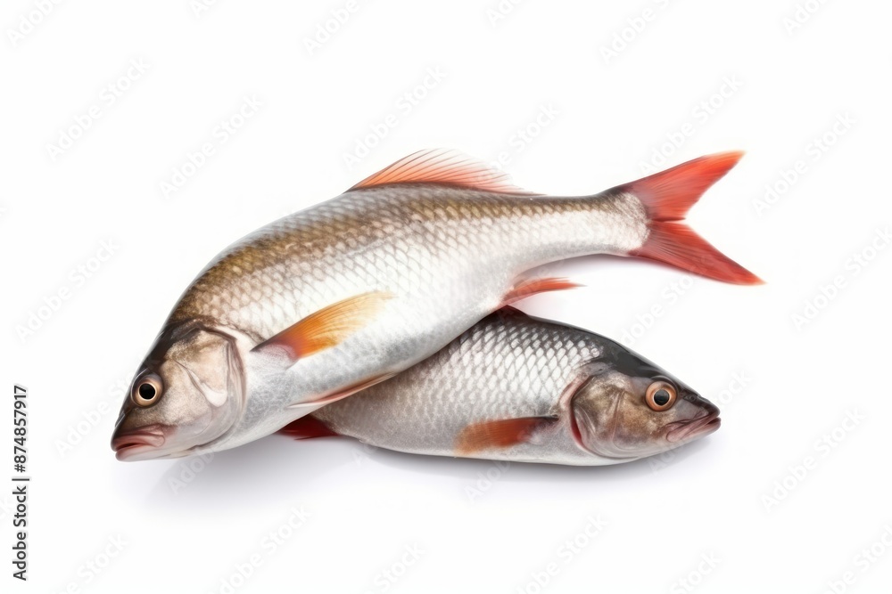 Two Freshwater Fish on White Background Two Freshwater Fish on White Background