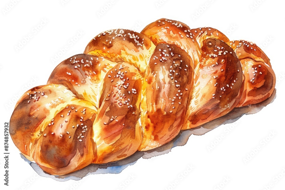 Watercolor Loaf of Bread