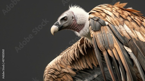 An Adult Himalayan Griffon Vulture With Majestic Brown And White Feathers photo