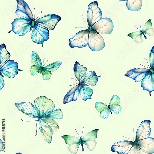Art Nouveau Inspired Butterfly Wing Repeat Print © Maquette Pro