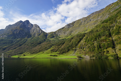 Mountain landscape at the Fjord, Norway. photo