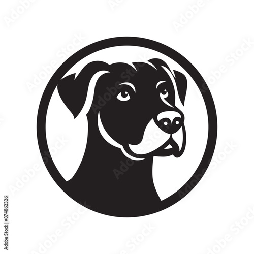 Dog had , logo , icon ,silhouette vector, clip art
