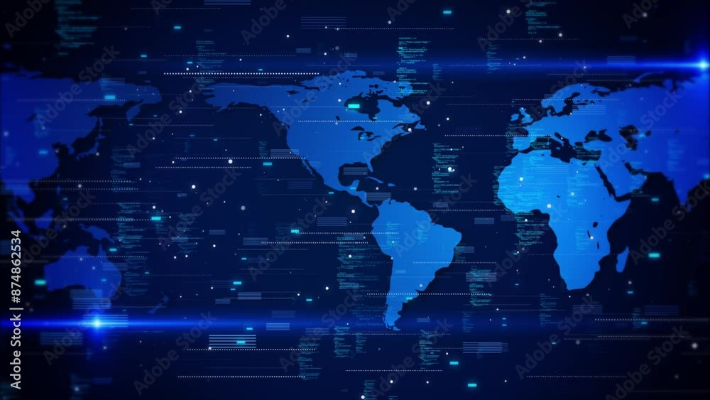 Globe futuristic cyber space, worldwide IT innovations global networks, AI, technology, planet earth. Worldwide 5G transfer. internet connection Virtual planet Earth metaverse. social network wave