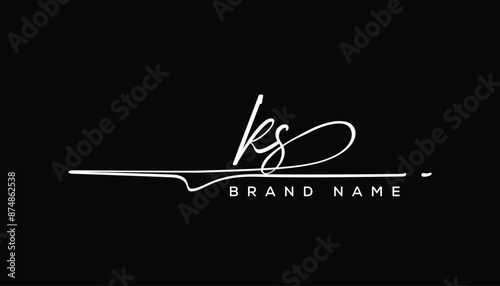 KS letter beauty handwriting vector logo. 