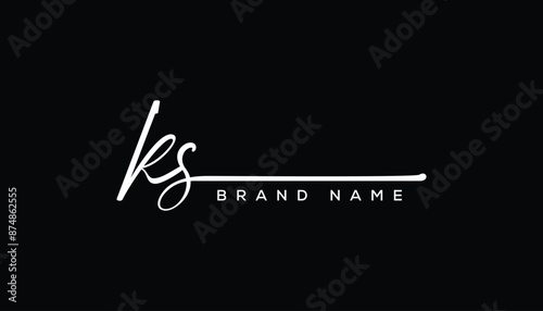 KS letter beauty handwriting vector logo. 