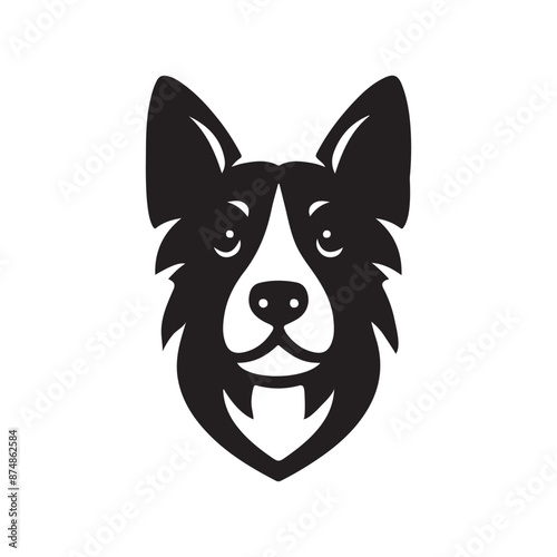 Dog had , logo , icon ,silhouette vector, clip art
