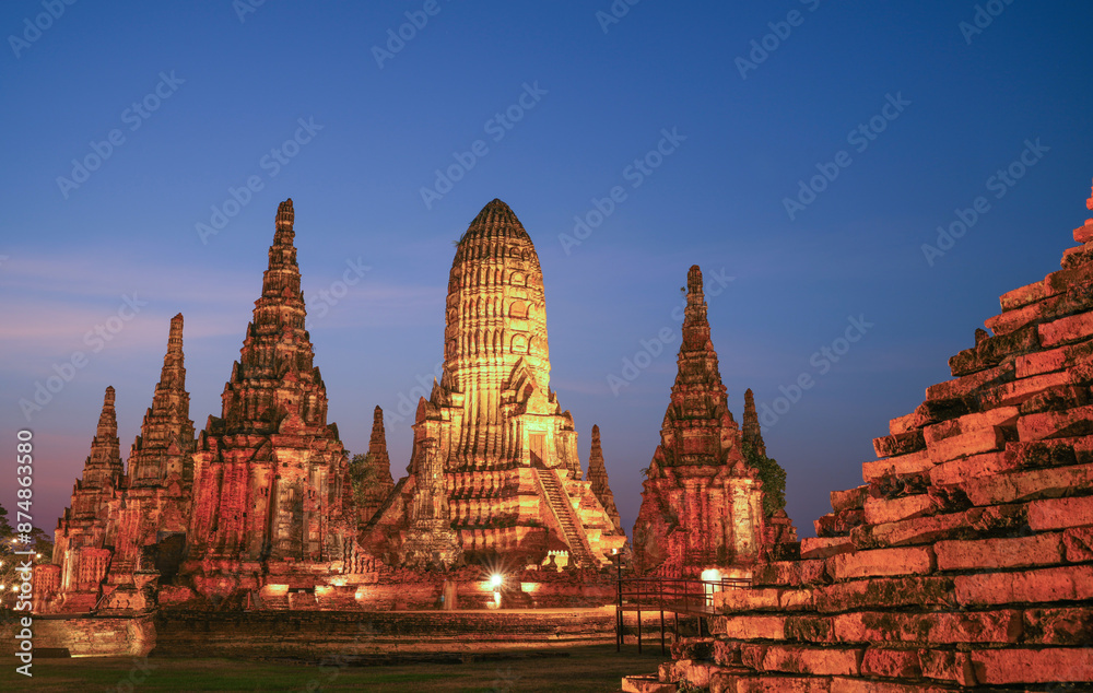 old ruins of Wat Chaiwatthanaram Ayutthaya Province, Thailand after being destroyed by the Burmese in 1767. Photo taken on January 14, 2024. old ruins of Wat Chaiwatthanaram Ayutthaya Province, Thailand after being destroyed by the Burmese in 1767. Photo taken on January 14, 2024.