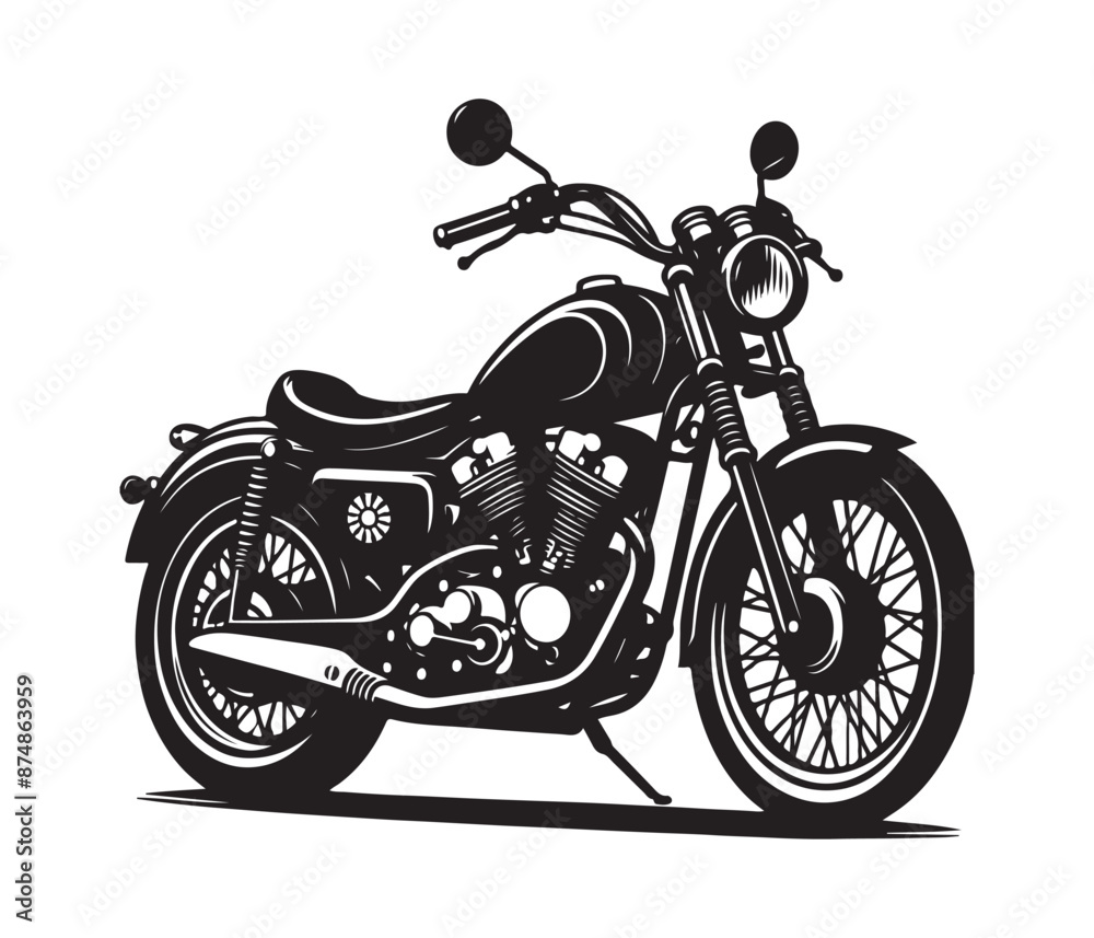Fototapeta premium reaching motorcycle vector design, motorcycle clipart icon, vector silhouette vector style,white background