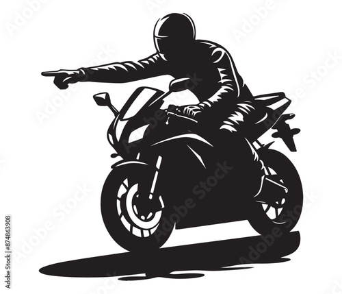 reaching motorcycle vector design, motorcycle clipart icon, vector silhouette vector style,white background