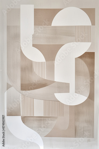Abstract crafted painting from wood and polished metal represent business concepts in various fonts and letters
