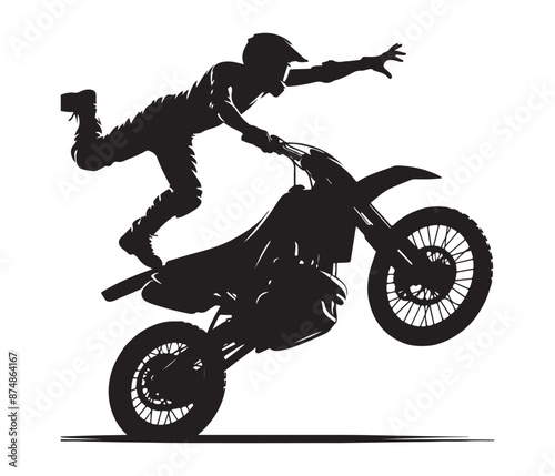 reaching motorcycle vector design, motorcycle clipart icon, vector silhouette vector style,white background