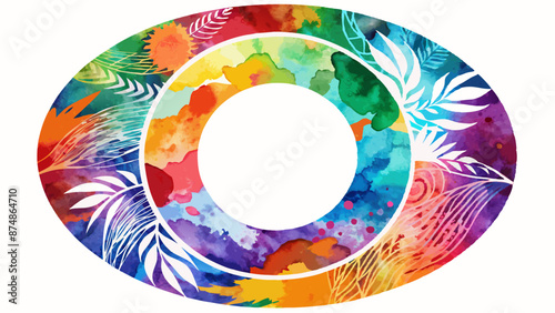 watercolor-style-circle--round-frame-background-se