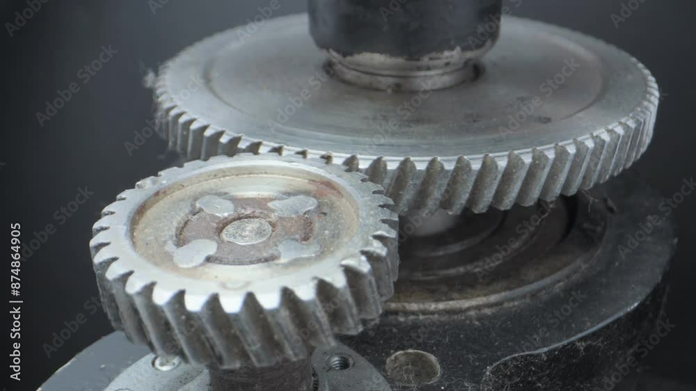 dusty speed transmission machine closeup view dusty speed transmission machine closeup view