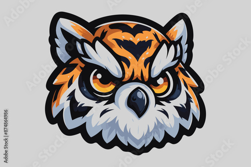 owl head emoji sticker  white background