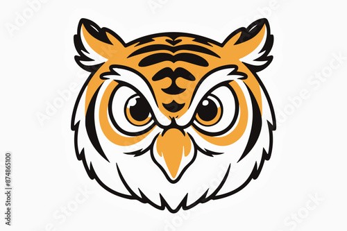 owl head emoji sticker  white background