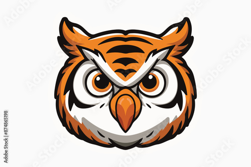 owl head emoji sticker  white background