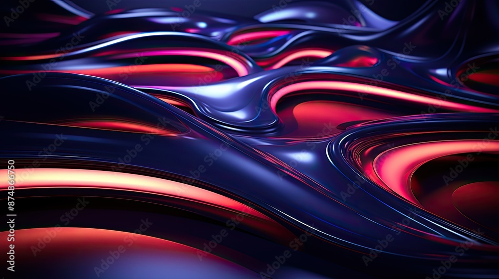 Neon abstract shapes illuminate the background Neon abstract shapes illuminate the background