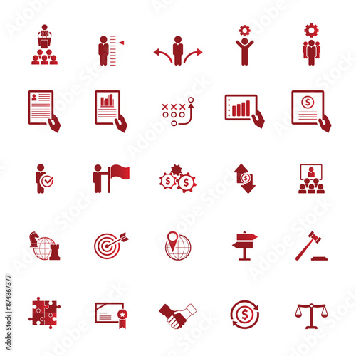 Universal business management and human resources icon set. Universal icons for web and mobile. Vector.	