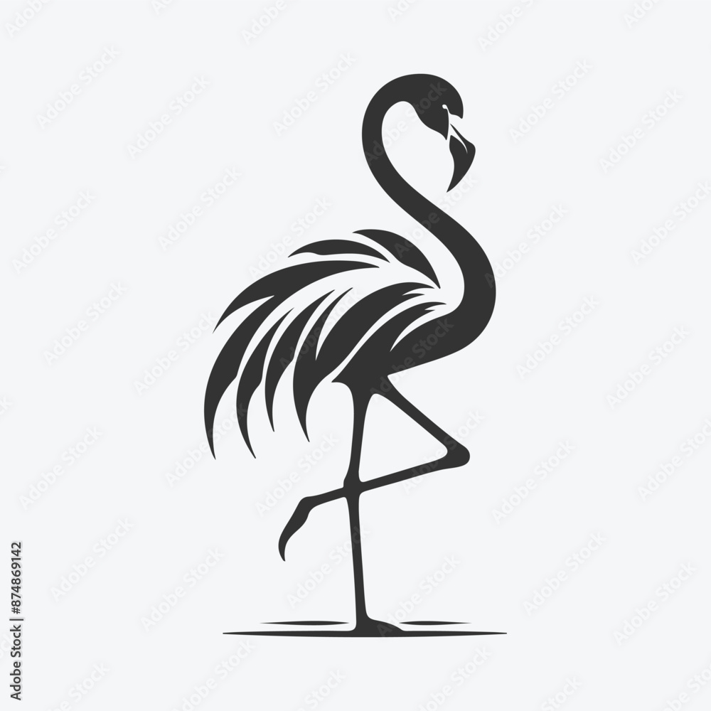 Fototapeta premium Majestic Flamingo Silhouette Against Sunset Sky
