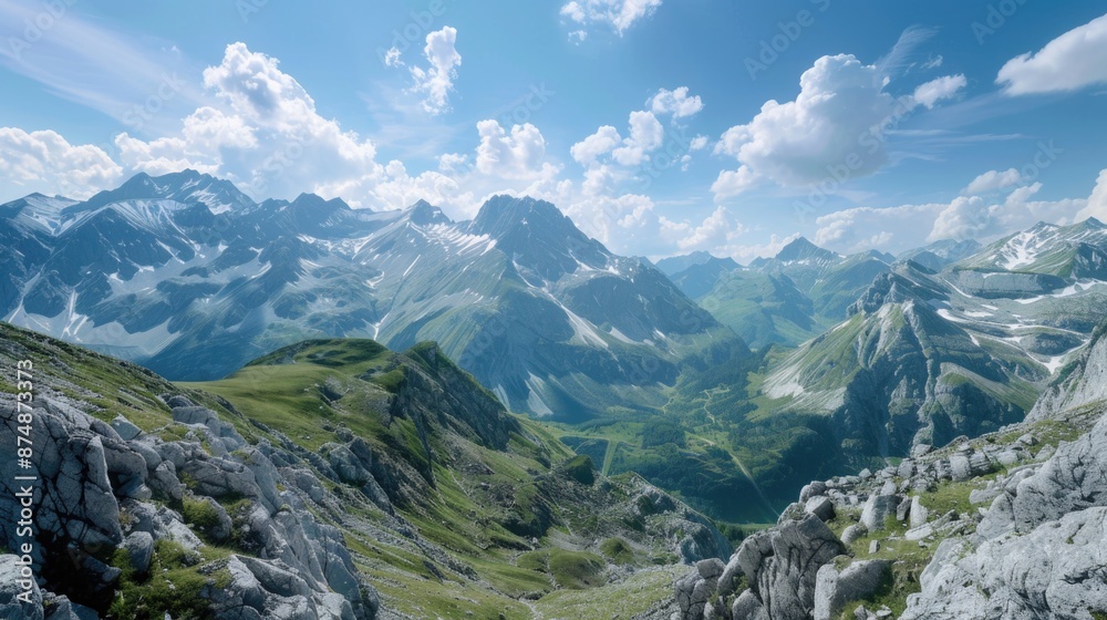 Obraz premium Mountain Range with Valley