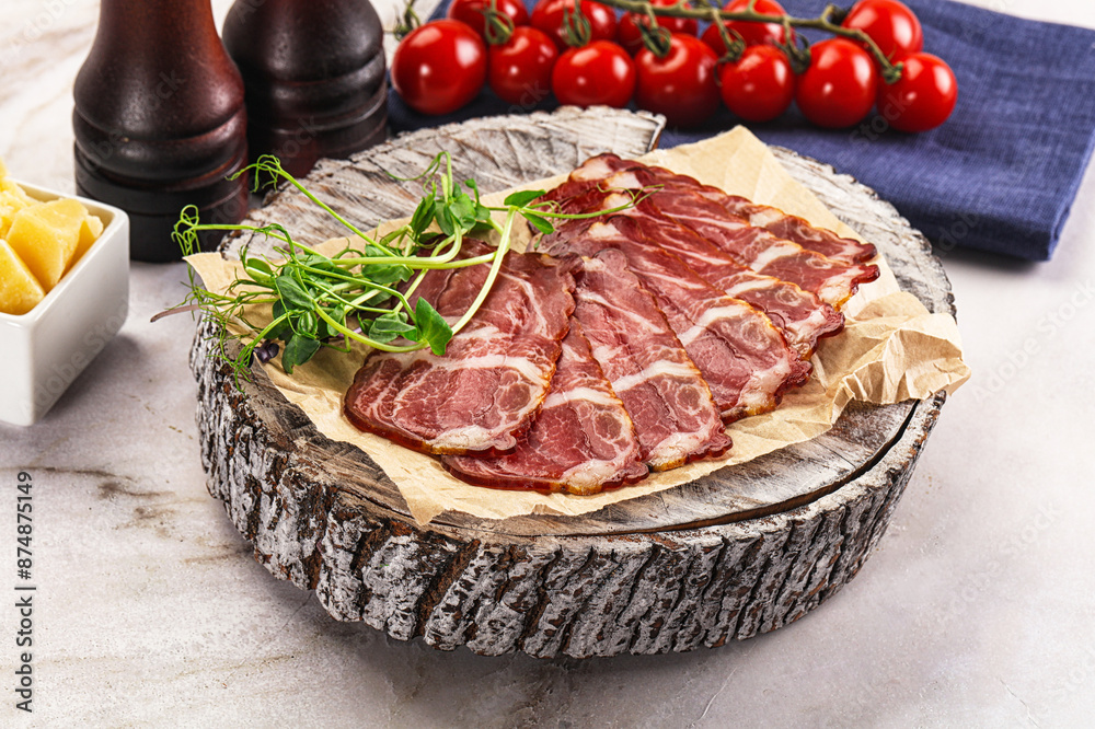 Italian pork sausage - prosciutto crudo Italian pork sausage - prosciutto crudo
