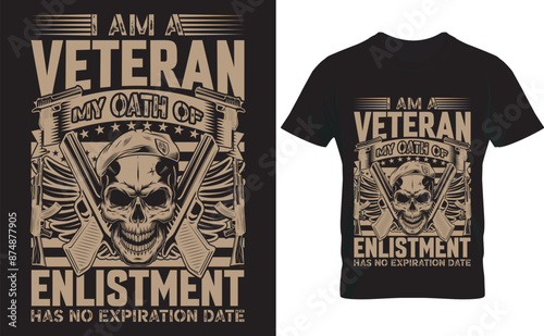 Принти на полотні Veteran typrography vector t-shirt design