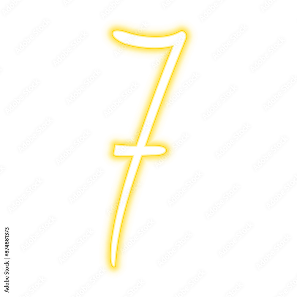 Illustration of neon number. Pink luminous number 7 isolated on transparent background. Illustration of neon number. Pink luminous number 7 isolated on transparent background.