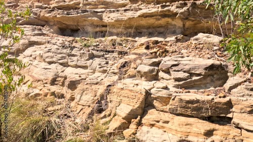 Erosion of Rocky Cliffside in Coonabarabran photo